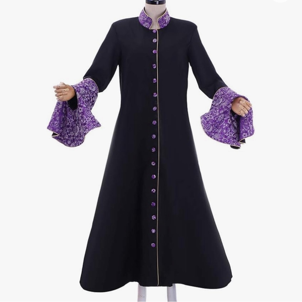 Elegant Black and Purple Women's Dress